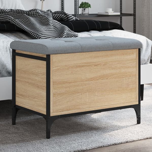 vidaXL Banc de rangement ch&ecirc;ne sonoma 62x42x45 cm bois d'ing&eacute;nierie