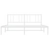 vidaXL Cadre de lit m&eacute;tal sans matelas et t&ecirc;te de lit blanc 200x200 cm
