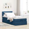 vidaXL Lit ottoman avec matelas et LED Bleu 90x200 cm Tissu