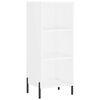vidaXL Buffet haut Blanc 34,5x34x180 cm Bois d'ing&eacute;nierie