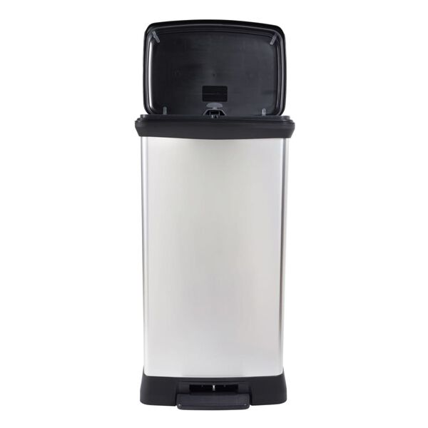 Curver Poubelle &agrave; p&eacute;dale Deco 50 L Argent&eacute;