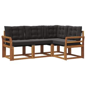 vidaXL Ensemble de canap&eacute;s d'ext&eacute;rieur 4 pc Naturel et Noir