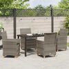 vidaXL Ensemble de salle &agrave; manger pour jardin 5 pcs Gris polyrotin