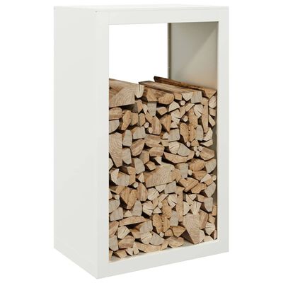 vidaXL Portant de bois de chauffage blanc 60x40x100 cm acier