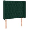 vidaXL T&ecirc;te de lit avec oreilles Vert fonc&eacute; 103x16x118/128 cm Velours