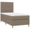 vidaXL Sommier &agrave; lattes de lit avec matelas Taupe 100x200 cm Tissu