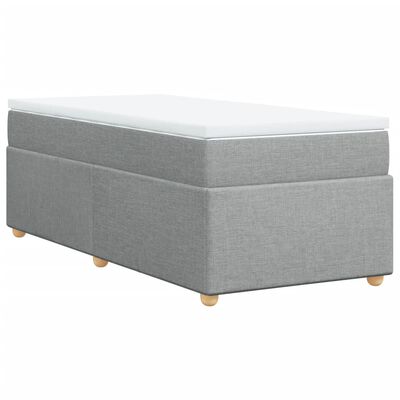 vidaXL Sommier à lattes de lit avec matelas Gris clair 100x200cm Tissu