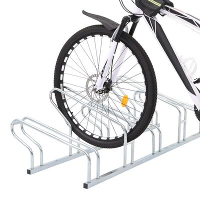 vidaXL Support de vélo au sol autoportant pour 5 vélos acier galvanisé