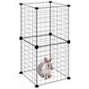 vidaXL Cage animaux de compagnie &agrave; 8 panneaux Noir 35x35 cm Acier