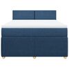 vidaXL Sommier &agrave; lattes de lit avec matelas Bleu 160x200 cm Tissu