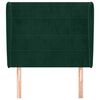 vidaXL T&ecirc;te de lit avec oreilles Vert fonc&eacute; 83x23x118/128 cm Velours
