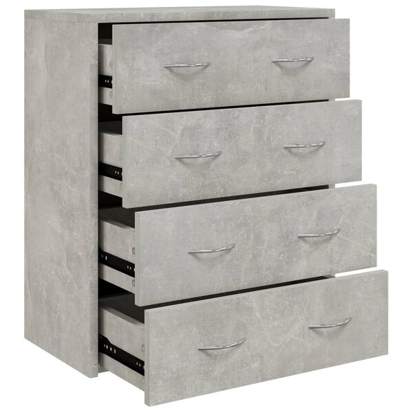 vidaXL Buffet avec 4 tiroirs 60x30,5x71 cm Gris b&eacute;ton