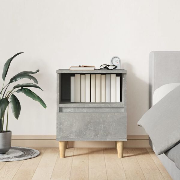 vidaXL Tables de chevet 2 pcs Gris b&eacute;ton 40x35x50 cm
