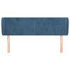 vidaXL T&ecirc;te de lit avec oreilles Bleu fonc&eacute; 147x23x78/88 cm Velours