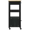 vidaXL Chariot de cuisine MONZA Noir 48 x 40 x 88,5 cm