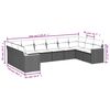 vidaXL Salon de jardin avec coussins 10 pcs beige r&eacute;sine tress&eacute;e