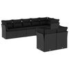 vidaXL Salon de jardin 8 pcs avec coussins noir r&eacute;sine tress&eacute;e