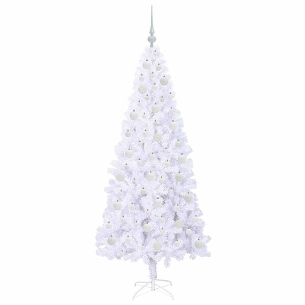 vidaXL Sapin de No&euml;l artificiel avec 300 LED Blanc 180 cm PVC et Acier