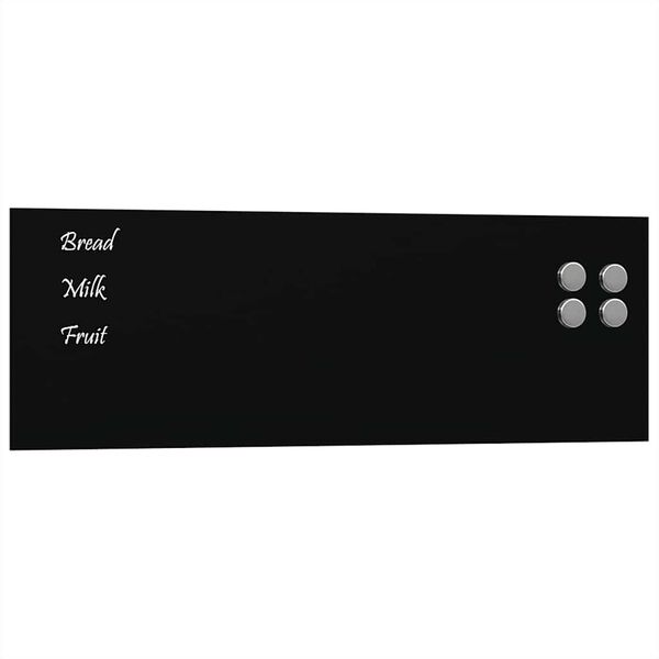 vidaXL Tableau noir magn&eacute;tique mural noir 60x20 cm verre tremp&eacute;