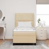 vidaXL Lit &agrave; ressorts avec matelas Cr&egrave;me 100 x 200 cm tissu