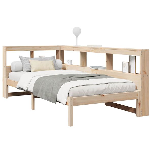 vidaXL Lit biblioth&egrave;que sans matelas 90x190 cm bois de pin massif