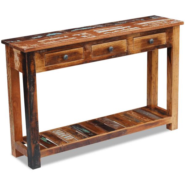 vidaXL Table console Bois de r&eacute;cup&eacute;ration massif 120x30x76 cm