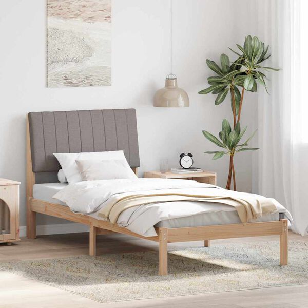 vidaXL Cadre de lit avec t&ecirc;te de lit Marron 90 x 200 cm Pin massif
