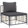 vidaXL Salon de jardin 9 pcs avec coussins anthracite r&eacute;sine tress&eacute;e