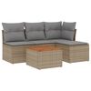 vidaXL Salon de jardin avec coussins 5 pcs beige r&eacute;sine tress&eacute;e