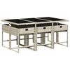 vidaXL Ensemble &agrave; manger de jardin et coussins 7 pcs gris clair rotin