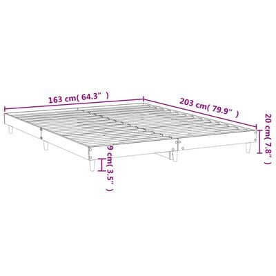 vidaXL Cadre de lit sans matelas sonoma gris 160x200cm bois ingénierie