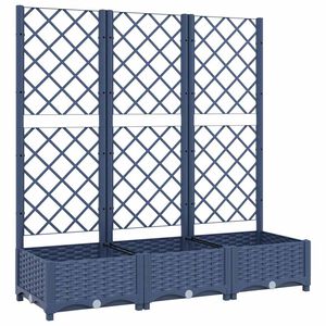 vidaXL Jardini&egrave;re avec treillis bleu gris 120x40x121,5 cm PP