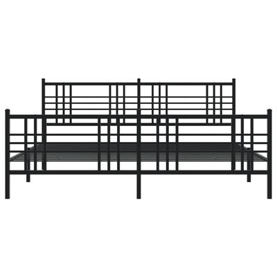 vidaXL Cadre de lit métal sans matelas avec pied de lit noir 183x213cm