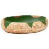 vidaXL Vasque &agrave; poser vert et marron ovale 59x40x15 cm c&eacute;ramique