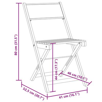 vidaXL Chaises de jardin pliantes lot de 4 tissu et bois massif