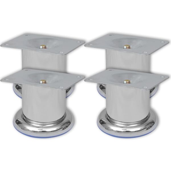 vidaXL Pieds ronds de canap&eacute; 8 pcs Chrome 60 mm