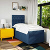 vidaXL Sommier &agrave; lattes de lit avec matelas Bleu 100x200 cm Tissu