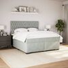 vidaXL Sommier &agrave; lattes de lit et matelas Gris clair 200x200cm Velours
