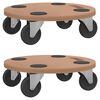 vidaXL Chariots sur roulettes 2 pcs rond bois d'ing&eacute;nierie