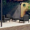 vidaXL Salon de jardin 5 pcs avec coussins anthracite bois de pin