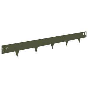 vidaXL Bordure de Pelouse 30 pc 100 x 12 cm Acier Vert olive