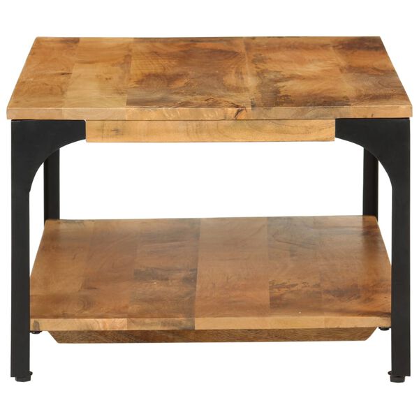 vidaXL Table basse 2 niveaux 100x55x38cm bois manguier massif et acier