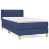 vidaXL Sommier &agrave; lattes de lit avec matelas Bleu 90x190 cm Tissu
