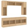 vidaXL Ensemble de meubles TV muraux 6pcs et lumi&egrave;res LED ch&ecirc;ne sonoma