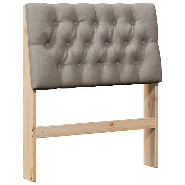 vidaXL T&ecirc;te de lit capitonn&eacute;e Taupe 75 cm Pin massif