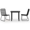 vidaXL Ensemble &agrave; manger d'ext&eacute;rieur 3 pcs r&eacute;sine tress&eacute;e et verre