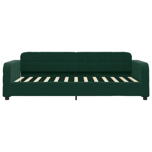 vidaXL Lit de repos sans matelas vert fonc&eacute; 90x200 cm velours