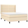 vidaXL Sommier &agrave; lattes de lit avec matelas Cr&egrave;me 140x200 cm Tissu