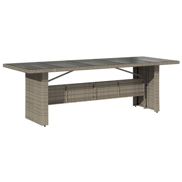 vidaXL Ensemble &agrave; manger de jardin 11pcs avec coussins gris poly rotin