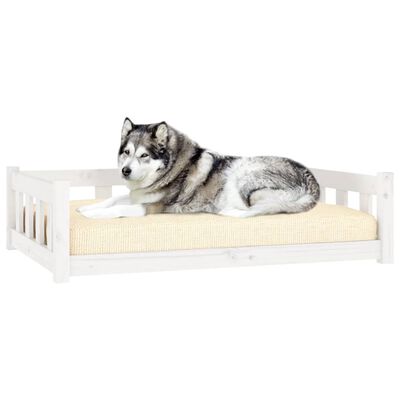 vidaXL Lit pour chien blanc 105,5x75,5x28 cm bois de pin solide